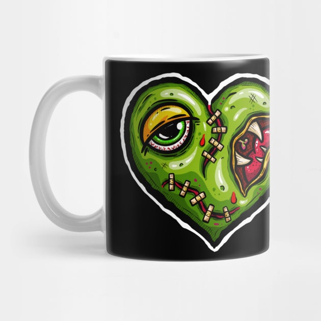 Zombie Heart Stitched Plaster Green Valentines Day by Squeeb Creative